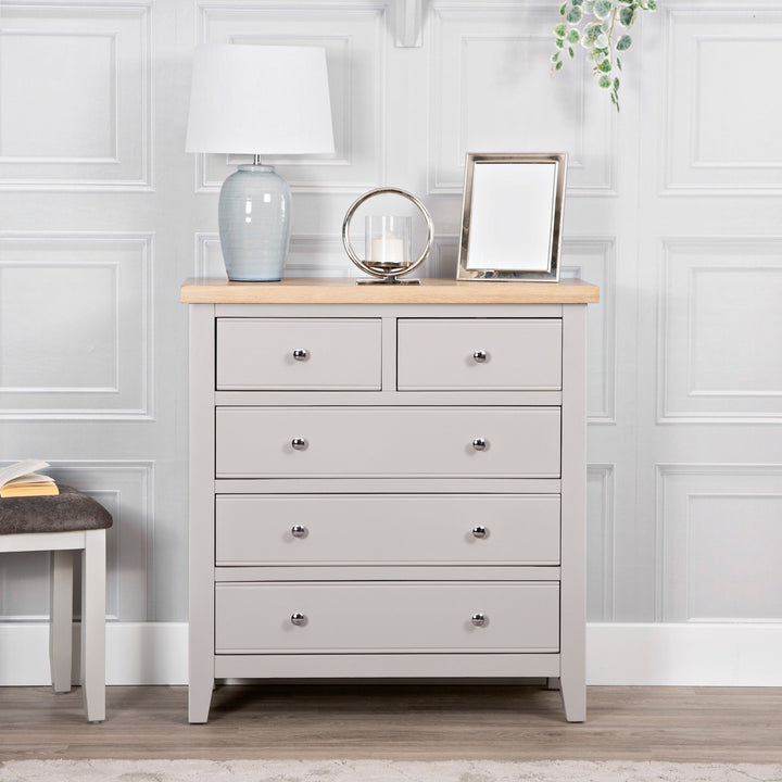 Loxhill Grey 2 Over 3 Chest of Drawers1 - Duck Barn Interiors