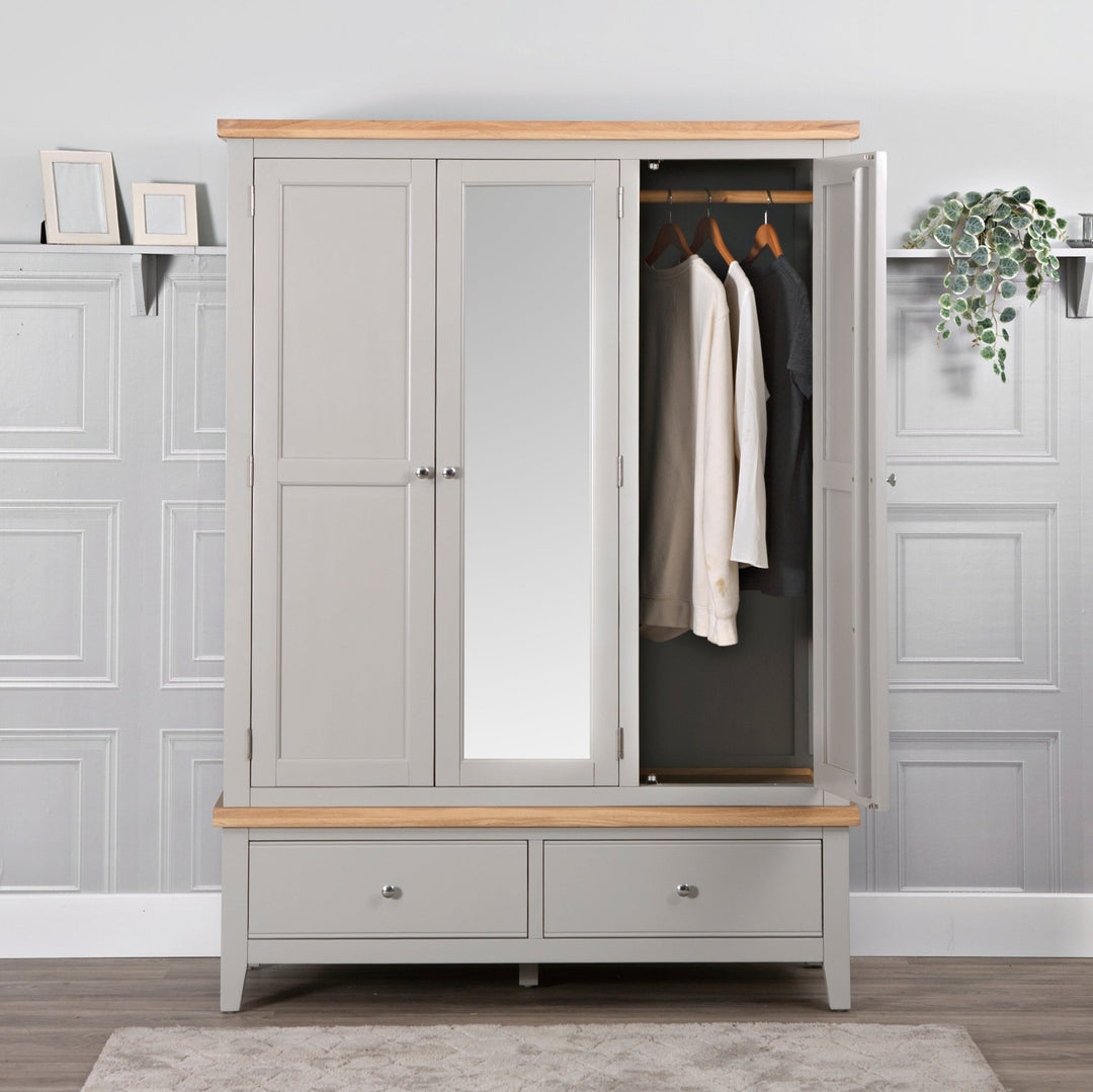 Loxhill Grey 3 Door Wardrobe - Duck Barn Interiors