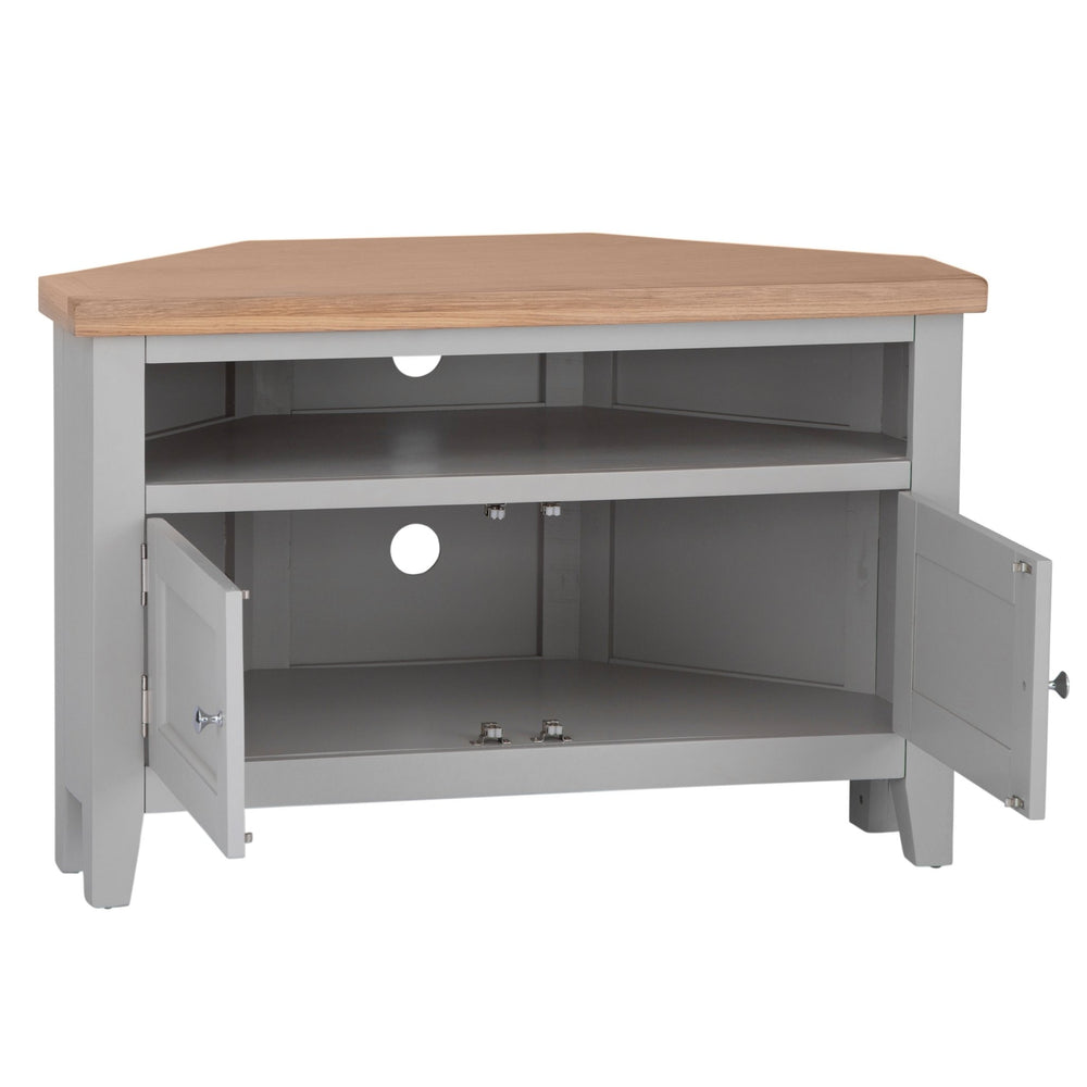 Loxhill Grey Corner TV Stand - Duck Barn Interiors