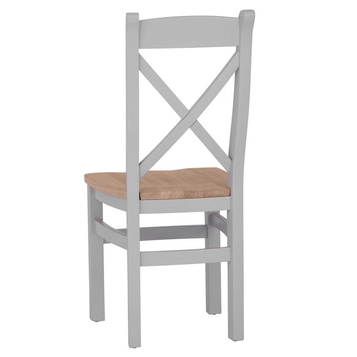 Loxhill Grey Cross Back Chair Wooden Seat7 - Duck Barn Interiors