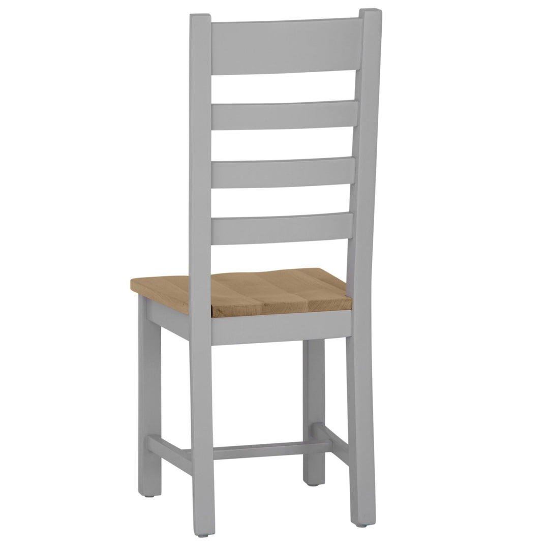 Loxhill Grey Ladder Back Chair Wooden Seat7 - Duck Barn Interiors