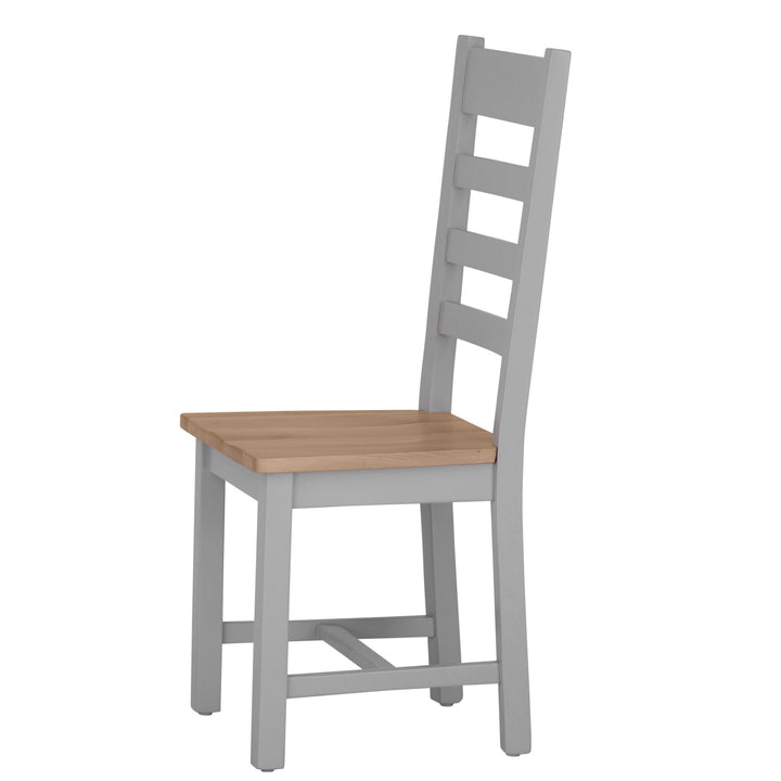 Loxhill Grey Ladder Back Chair Wooden Seat6 - Duck Barn Interiors