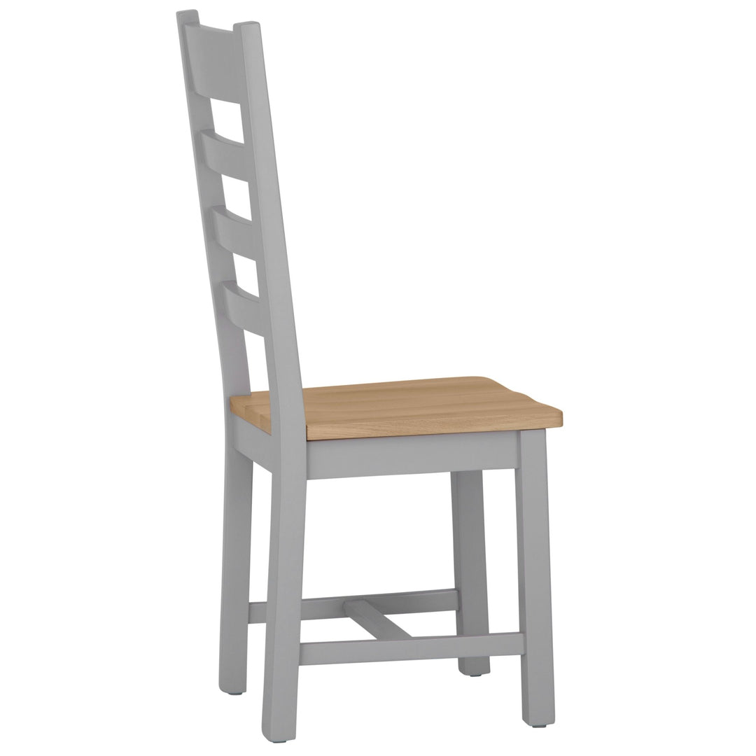 Loxhill Grey Ladder Back Chair Wooden Seat8 - Duck Barn Interiors