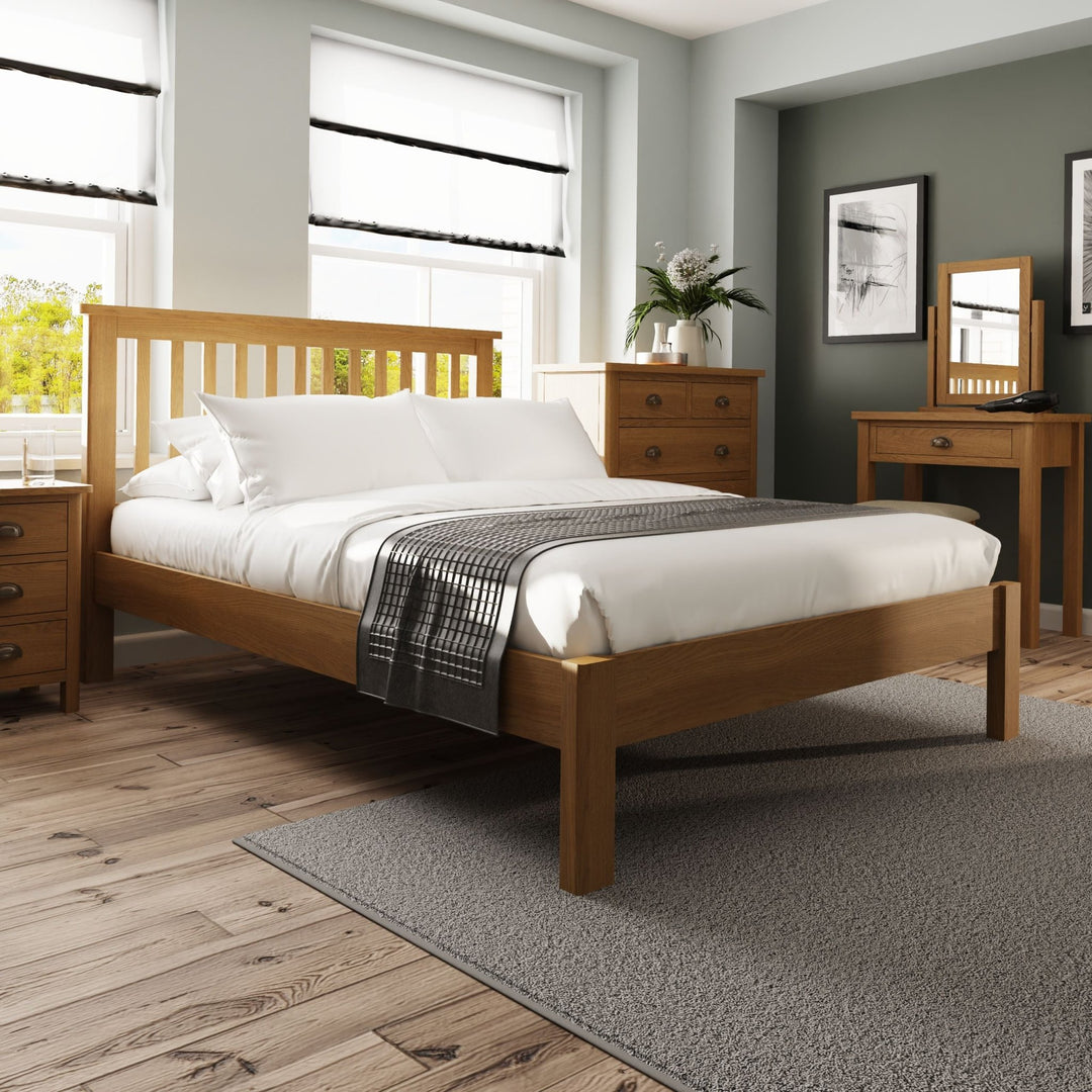 Loxwood Oak Double Bed Frame 4ft 6 - Duck Barn Interiors