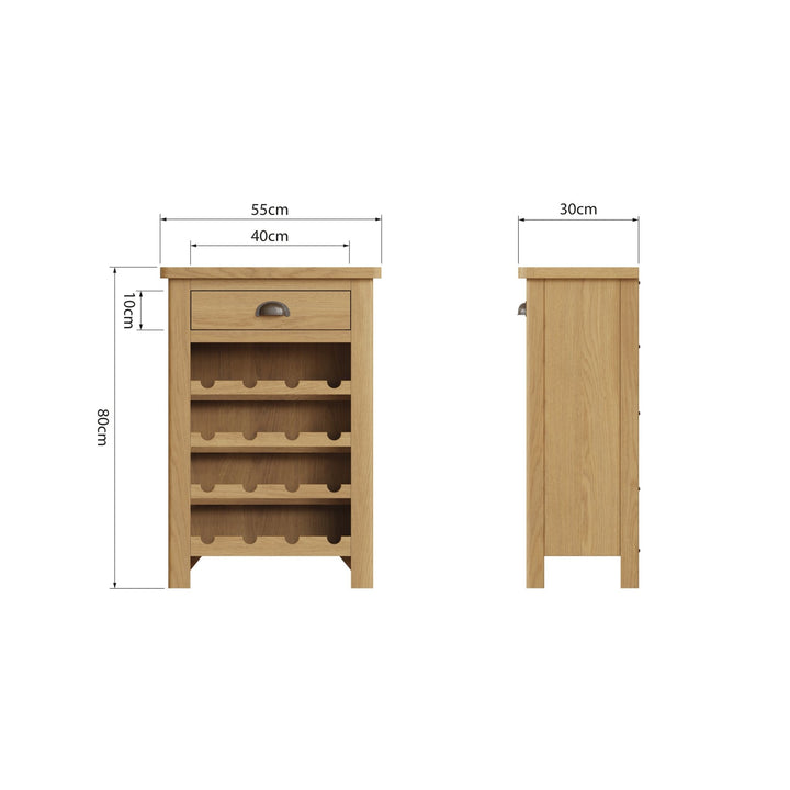 Loxwood Oak Wine Cabinet - Duck Barn Interiors