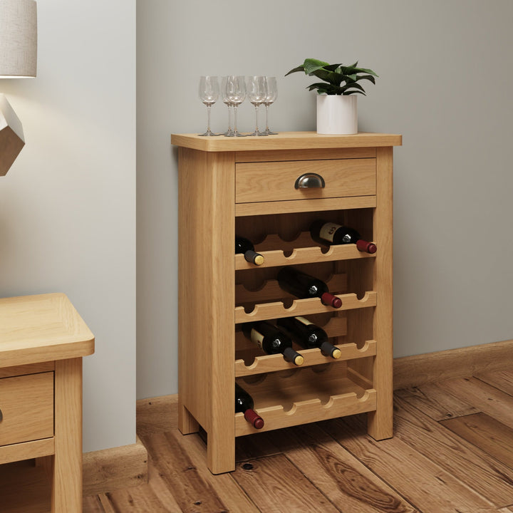 Loxwood Oak Wine Cabinet - Duck Barn Interiors