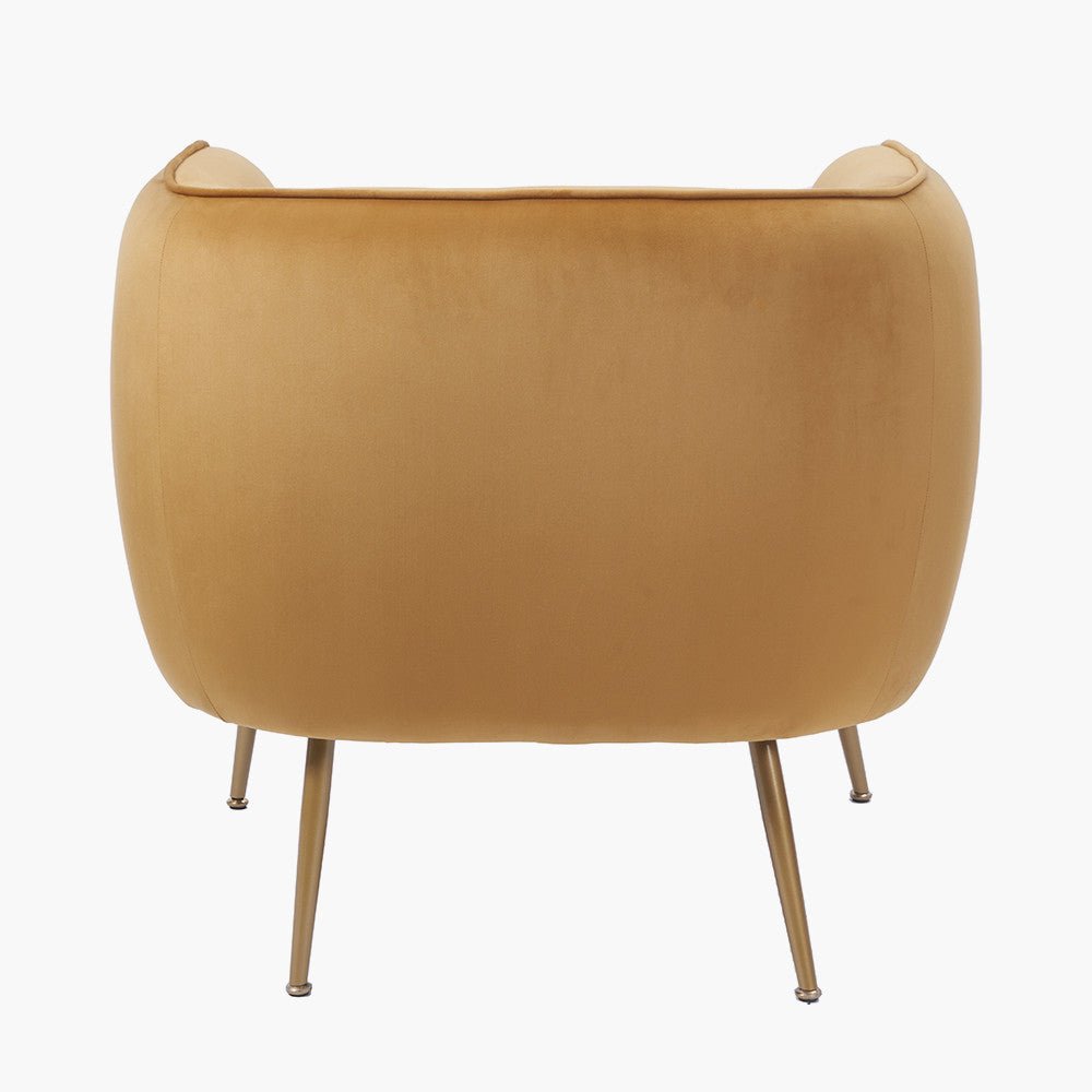 Lucca Gold Velvet Chair with Gold Legs5 - Duck Barn Interiors