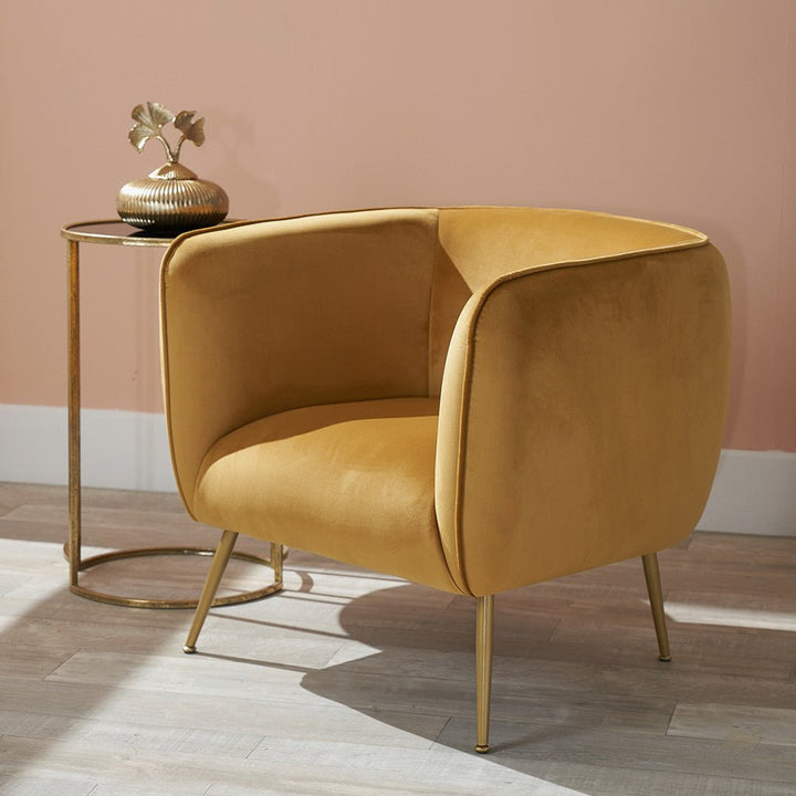 Lucca Gold Velvet Chair with Gold Legs1 - Duck Barn Interiors