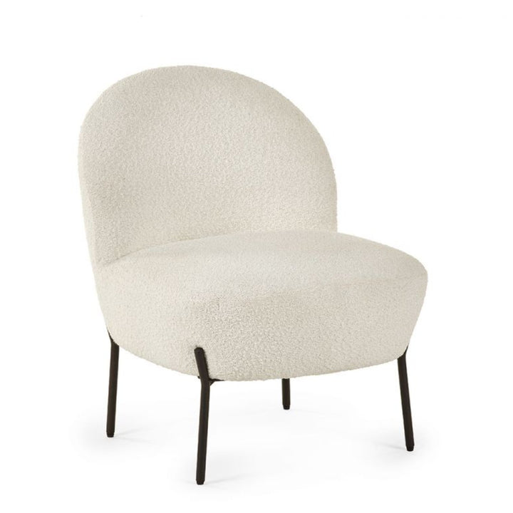 Lulu Ivory Boucle Chair with Black Legs - Duck Barn Interiors