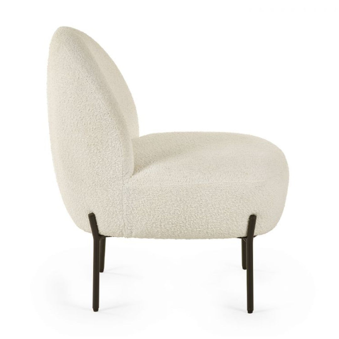 Lulu Ivory Boucle Chair with Black Legs - Duck Barn Interiors