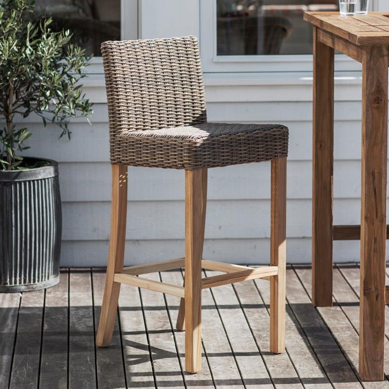 Lymington Bar Stool - All - weather Rattan1 - Duck Barn Interiors