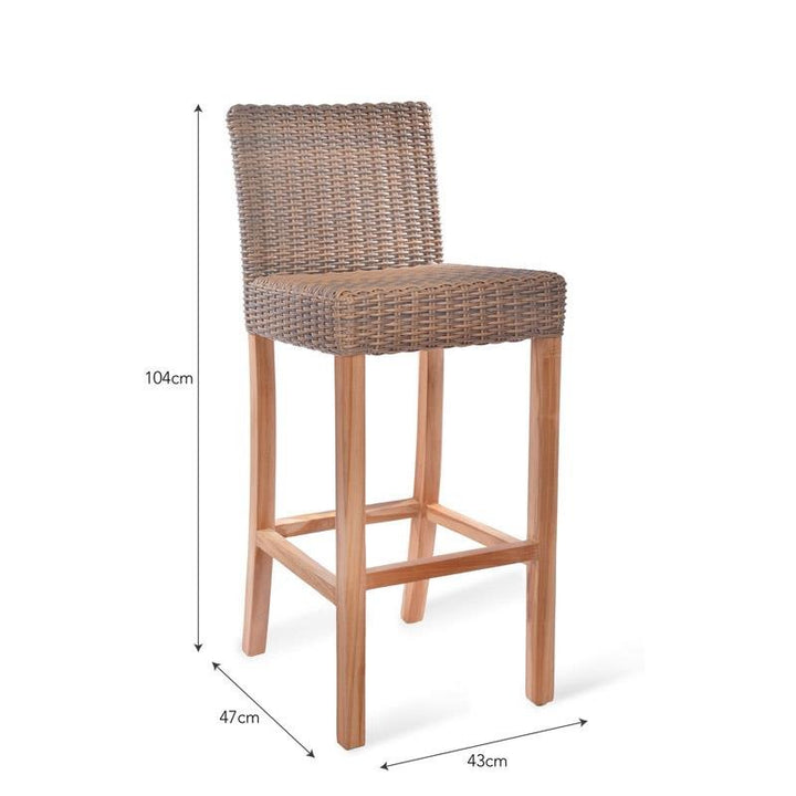 Lymington Bar Stool - All - weather Rattan3 - Duck Barn Interiors