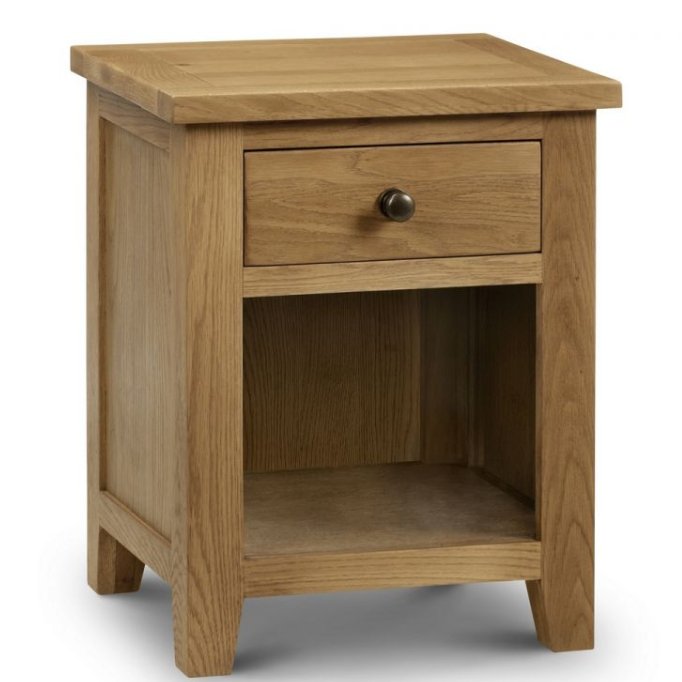 Marlborough Oak 1 Drawer Bedside Table1 - Duck Barn Interiors