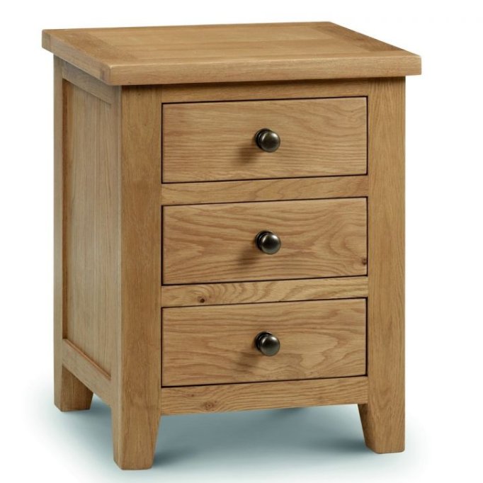 Marlborough Oak 3 Drawer Bedside Table1 - Duck Barn Interiors