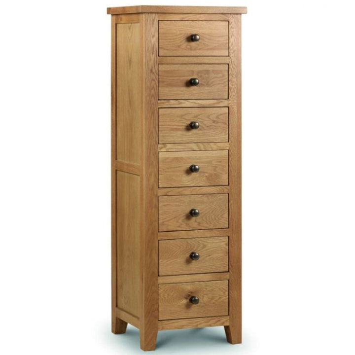 Marlborough Oak 7 Drawer Tallboy Chest of Drawers - Duck Barn Interiors