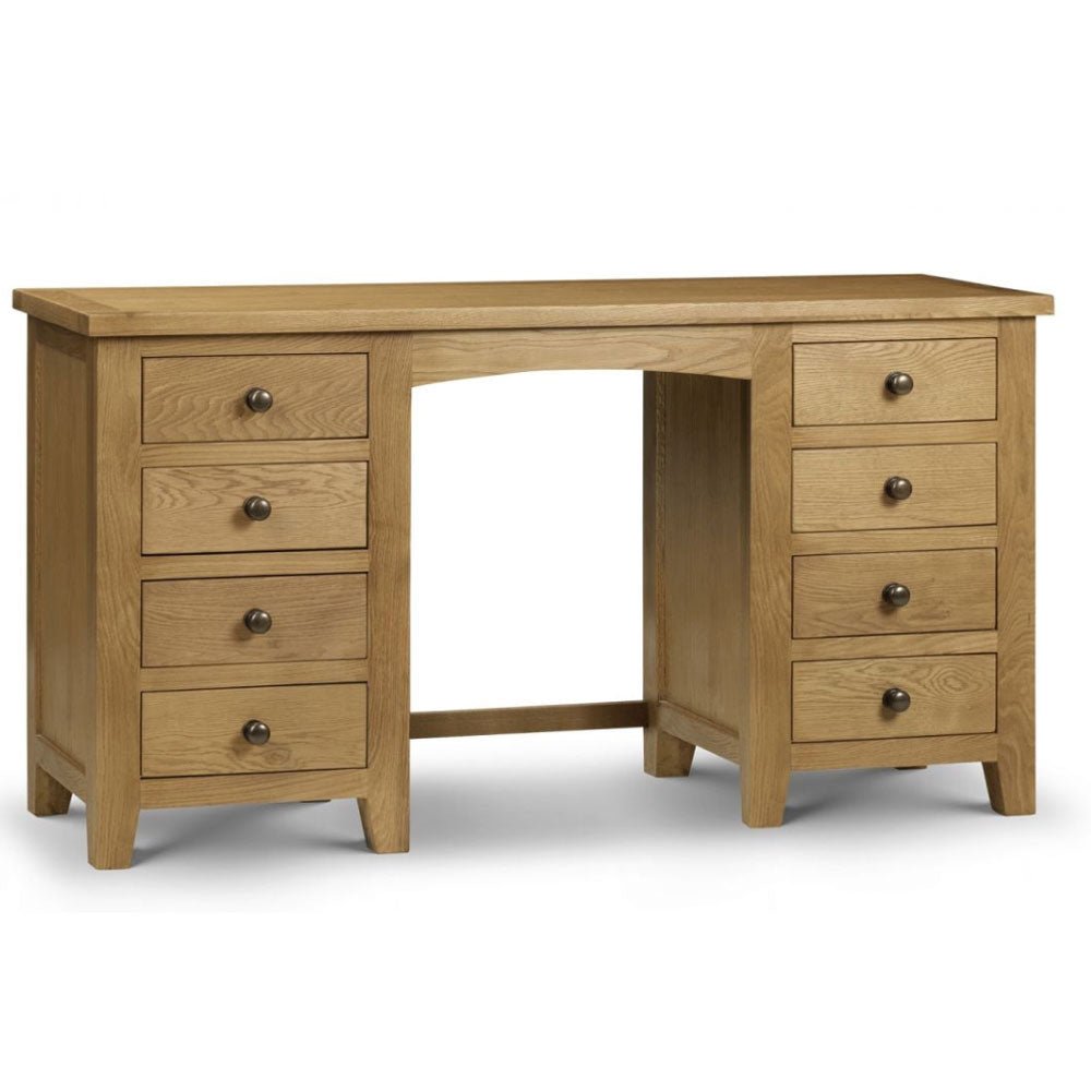 Marlborough Oak Twin Pedestal Dressing Table - Duck Barn Interiors