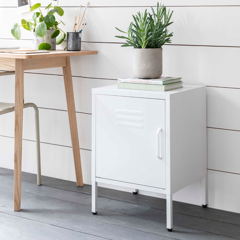 Marlborough Steel Small Locker Small in Lily White - Left1 - Duck Barn Interiors