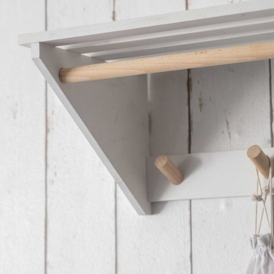 Melcombe Slatted Laundry Shelf - Lily White2 - Duck Barn Interiors