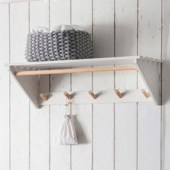 Melcombe Slatted Laundry Shelf - Lily White1 - Duck Barn Interiors