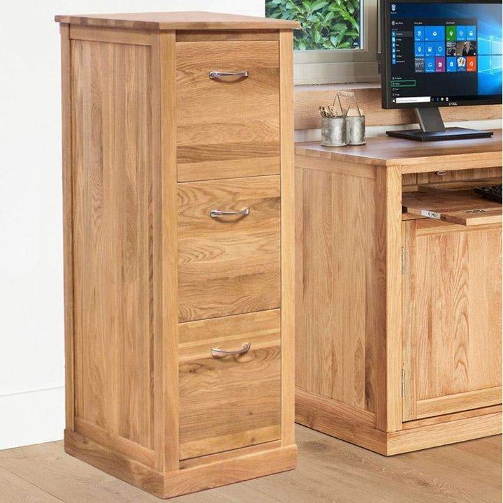 Mobel Oak 3 Drawer Filing Cabinet2 - Duck Barn Interiors