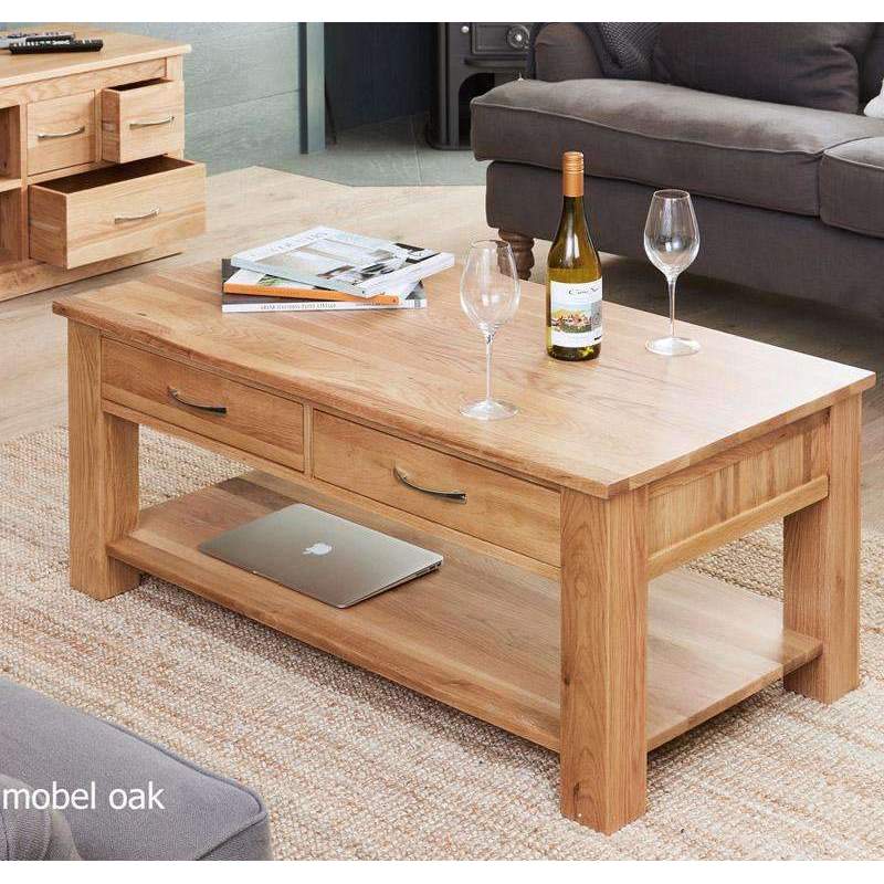 Mobel Oak Coffee Table with Drawers2 - Duck Barn Interiors