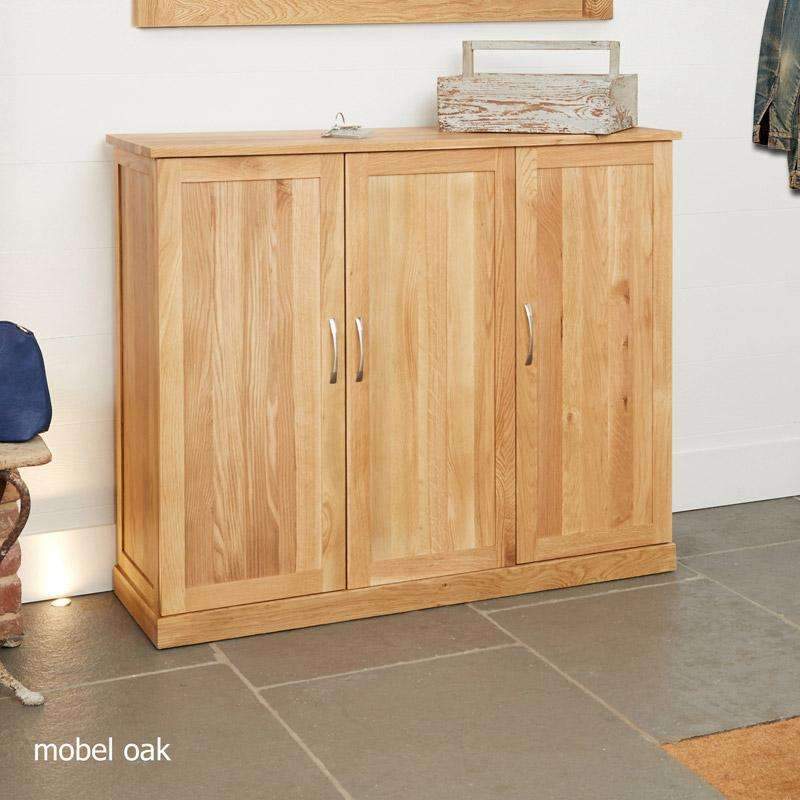 Mobel Oak Extra Large Shoe Storage Cupboard2 - Duck Barn Interiors