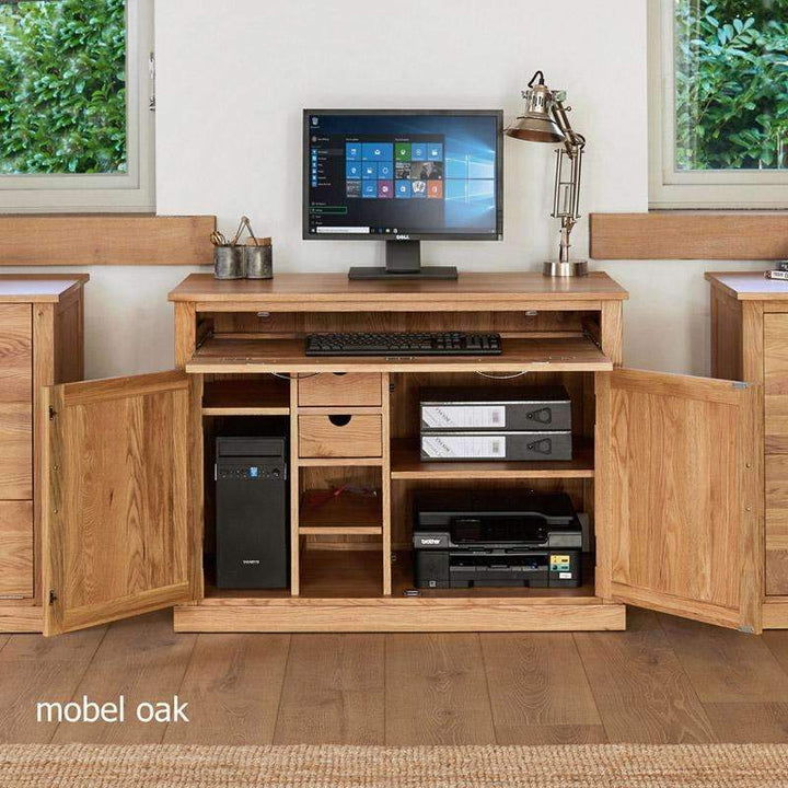 Mobel Oak Hidden Home Office Desk Unit3 - Duck Barn Interiors