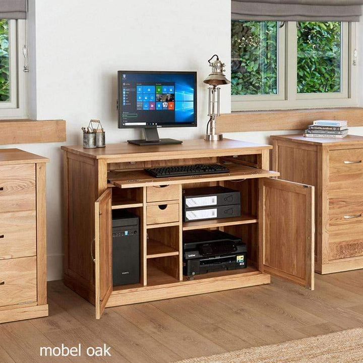 Mobel Oak Hidden Home Office Desk Unit1 - Duck Barn Interiors