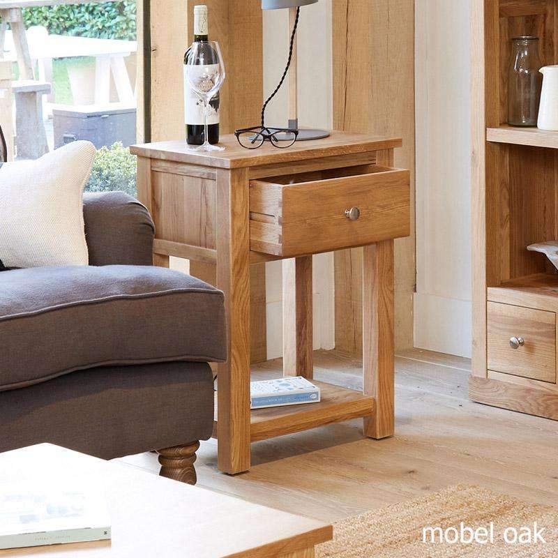 Mobel Oak Lamp Table/Bedside Table2 - Duck Barn Interiors