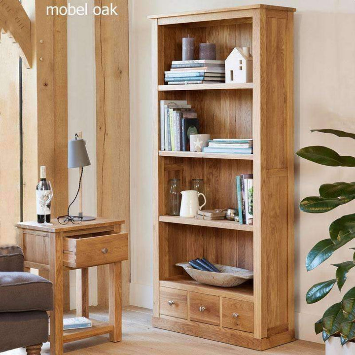 Mobel Oak Large Bookcase With Drawers3 - Duck Barn Interiors