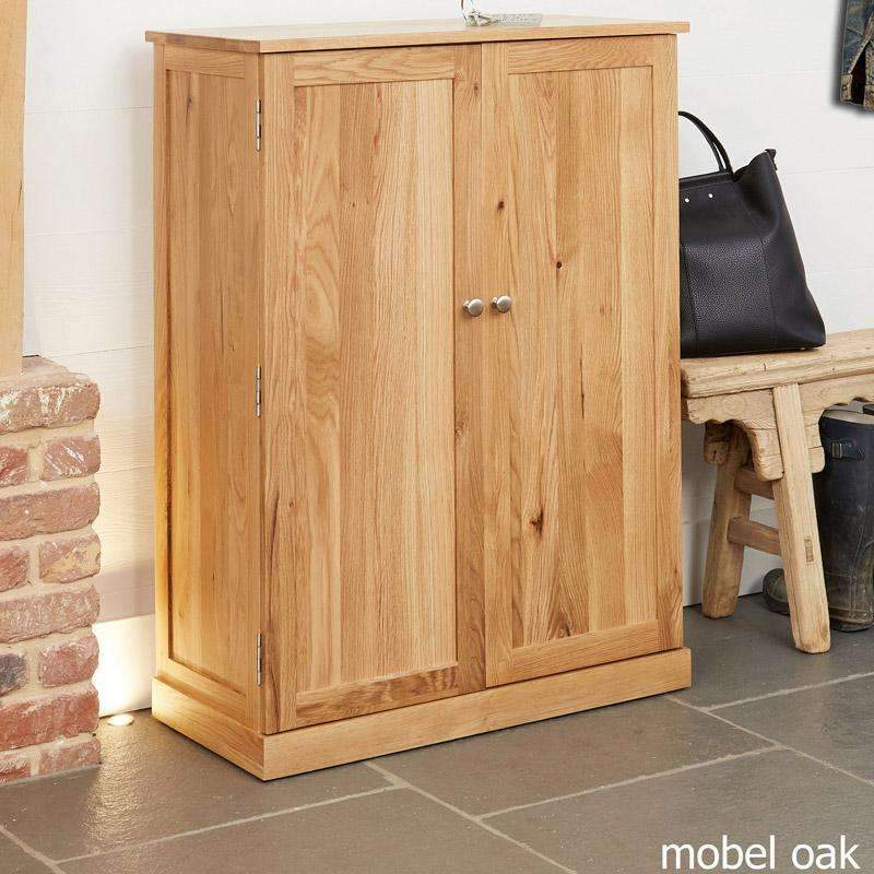 Mobel Oak Large Shoe Storage Cupboard2 - Duck Barn Interiors