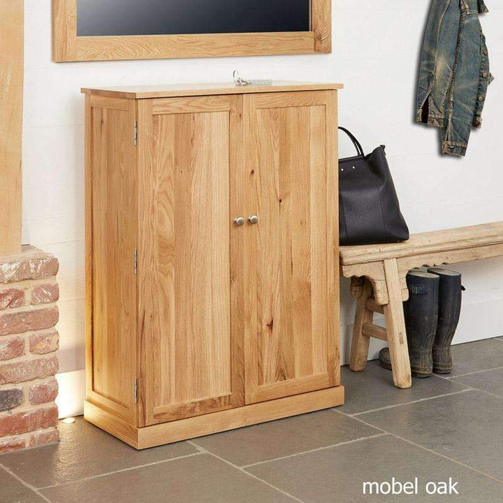 Mobel Oak Large Shoe Storage Cupboard3 - Duck Barn Interiors