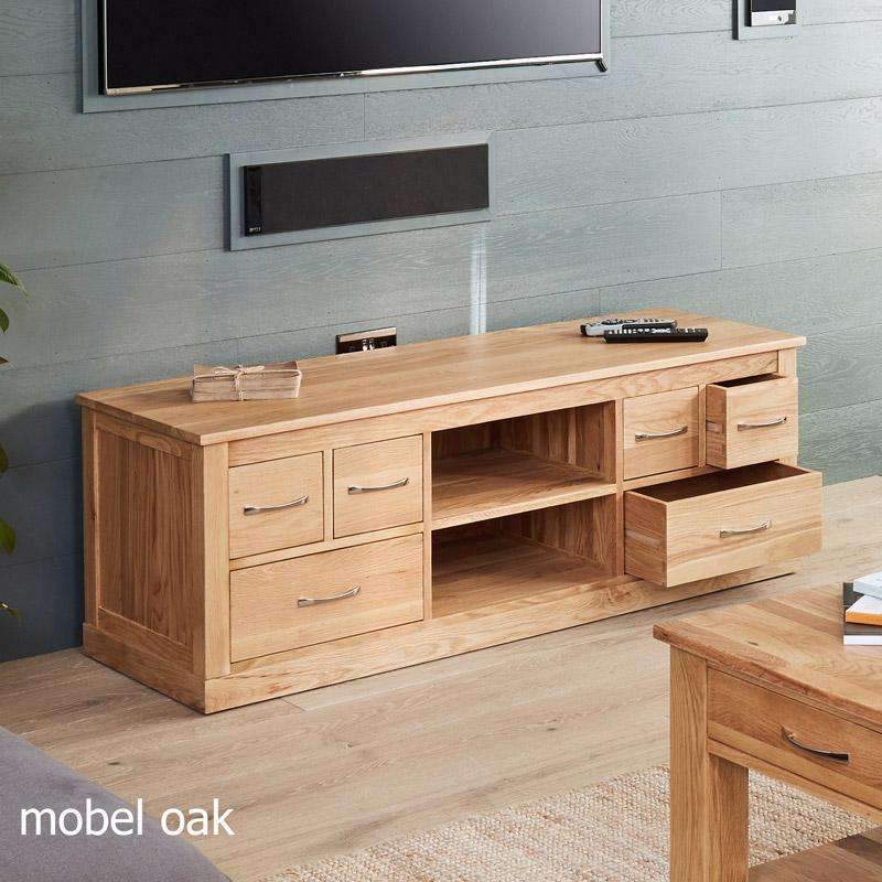 Mobel Oak Large Widescreen Television Cabinet3 - Duck Barn Interiors