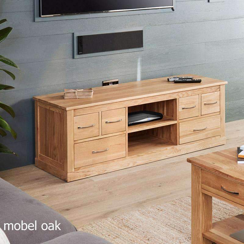 Mobel Oak Large Widescreen Television Cabinet2 - Duck Barn Interiors