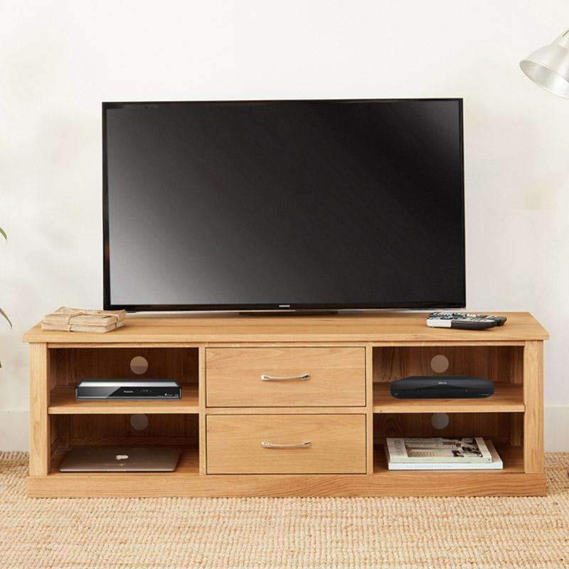 Mobel Oak Mounted Widescreen Television Cabinet2 - Duck Barn Interiors