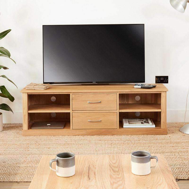 Mobel Oak Mounted Widescreen Television Cabinet1 - Duck Barn Interiors