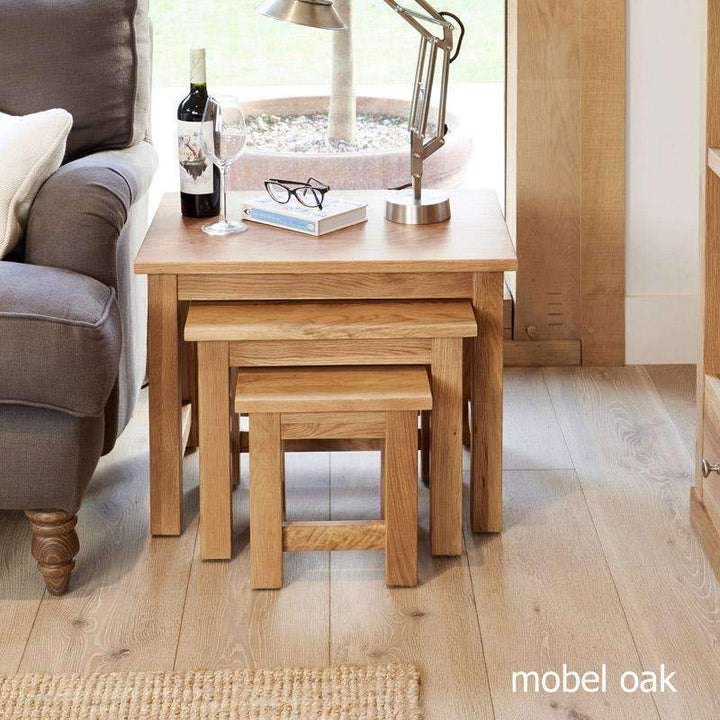 Mobel Oak Nest of 3 Tables1 - Duck Barn Interiors