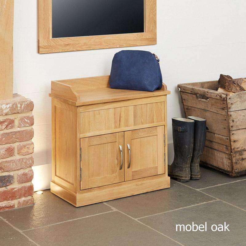 Mobel Oak Shoe Bench with Hidden Storage2 - Duck Barn Interiors