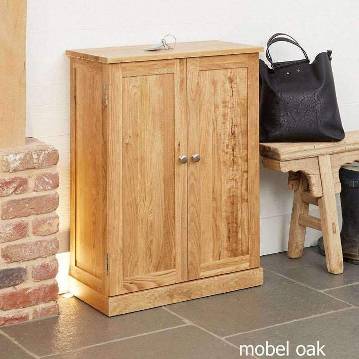 Mobel Oak Shoe Storage Cupboard2 - Duck Barn Interiors