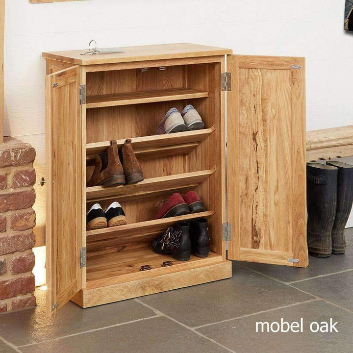 Mobel Oak Shoe Storage Cupboard1 - Duck Barn Interiors