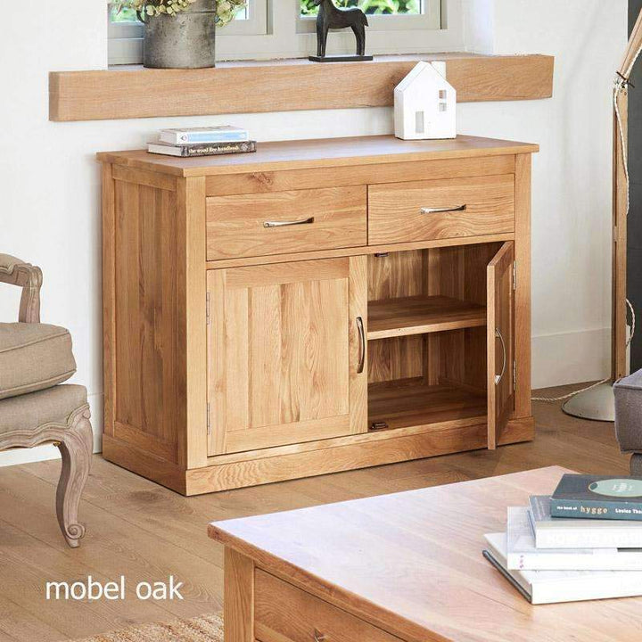 Mobel Oak Small Compact Sideboard1 - Duck Barn Interiors