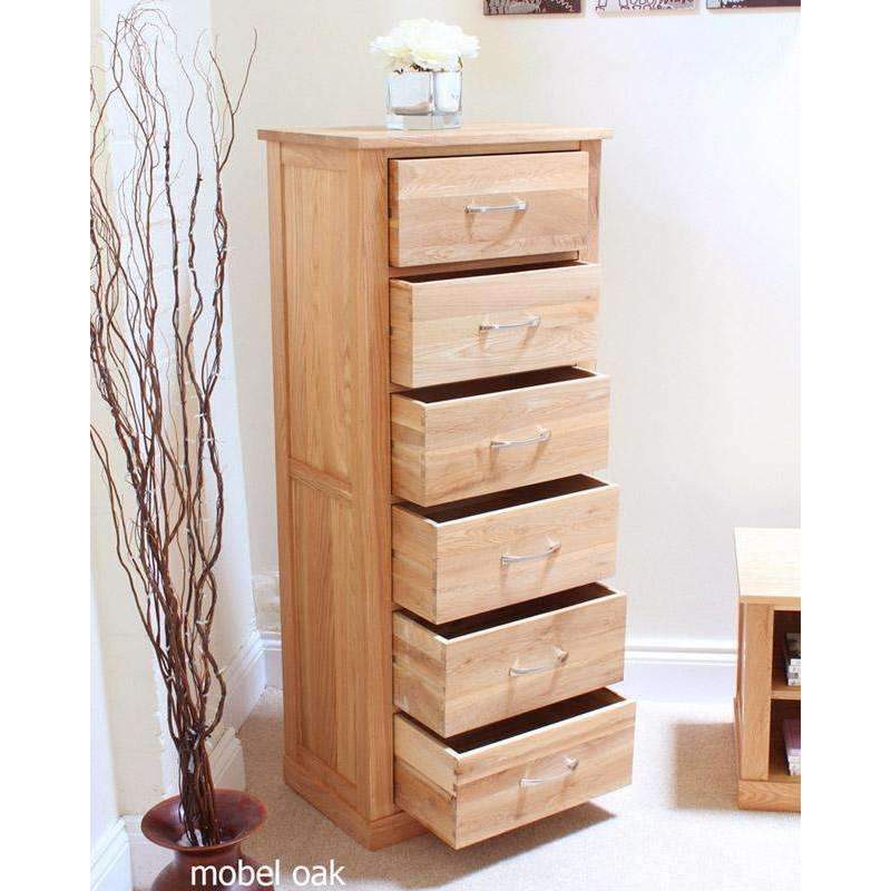 Mobel Oak Tallboy With Six Drawers2 - Duck Barn Interiors