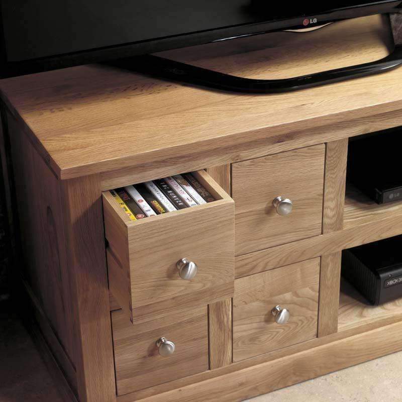 Mobel Oak Television Cabinet with Drawers2 - Duck Barn Interiors