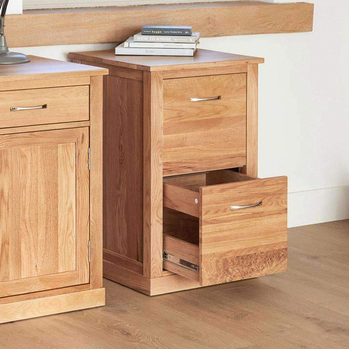 Mobel Oak Two Drawer Filing Cabinet1 - Duck Barn Interiors