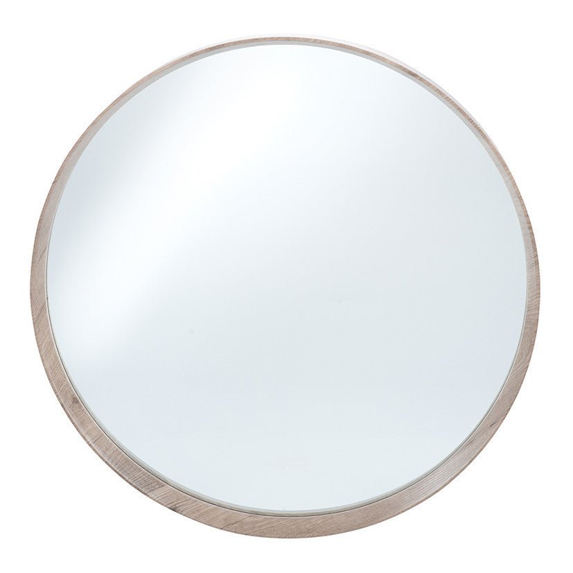 Natural Wood Round Wall Mirror - 74cm3 - Duck Barn Interiors