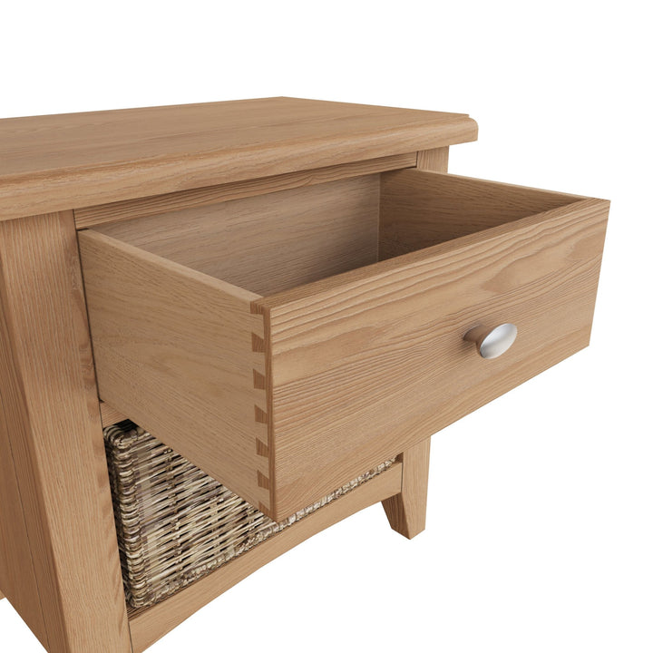 Ockley Oak 1 Drawer 1 Basket Cabinet - Duck Barn Interiors