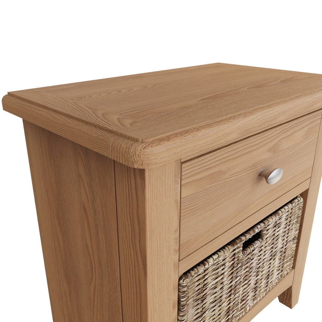 Ockley Oak 1 Drawer 1 Basket Cabinet - Duck Barn Interiors