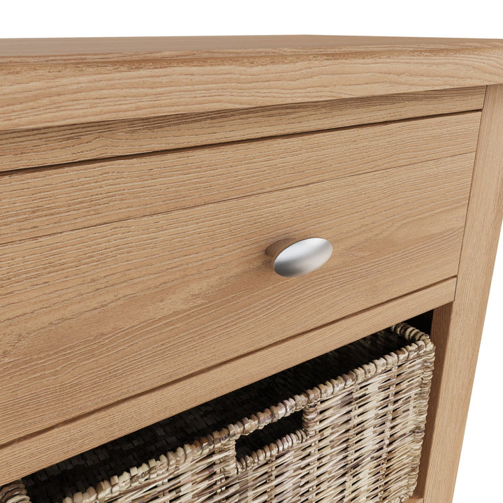 Ockley Oak 1 Drawer 2 Basket Cabinet - Duck Barn Interiors