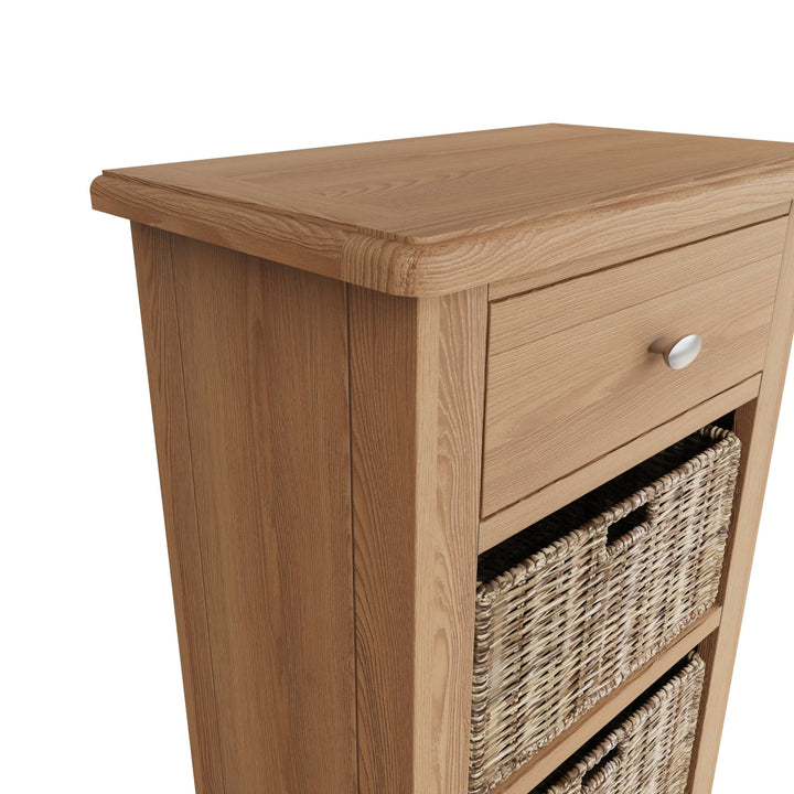 Ockley Oak 1 Drawer 2 Basket Cabinet - Duck Barn Interiors