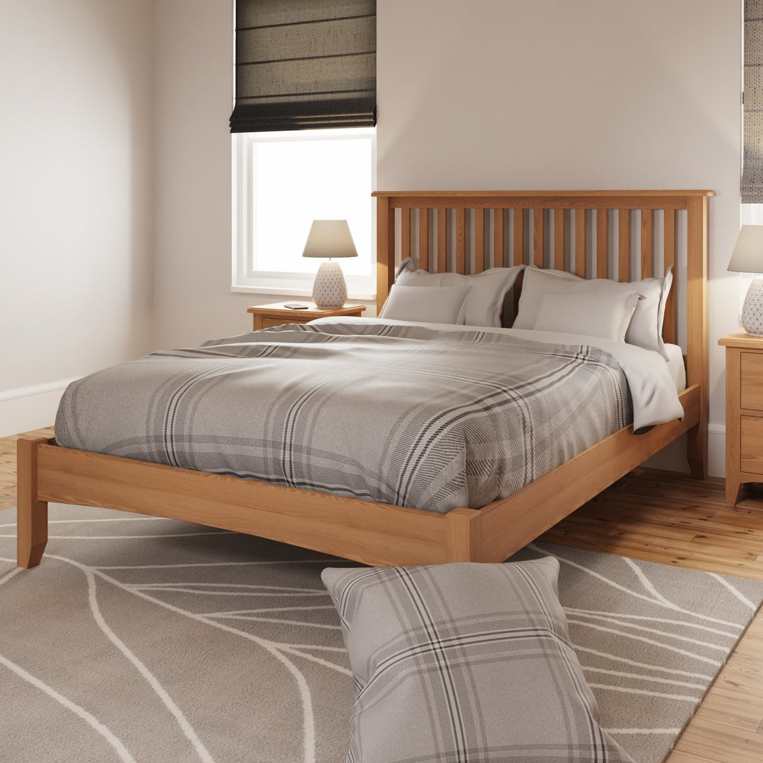 Ockley Oak 4'6 Double Bed Frame - Duck Barn Interiors